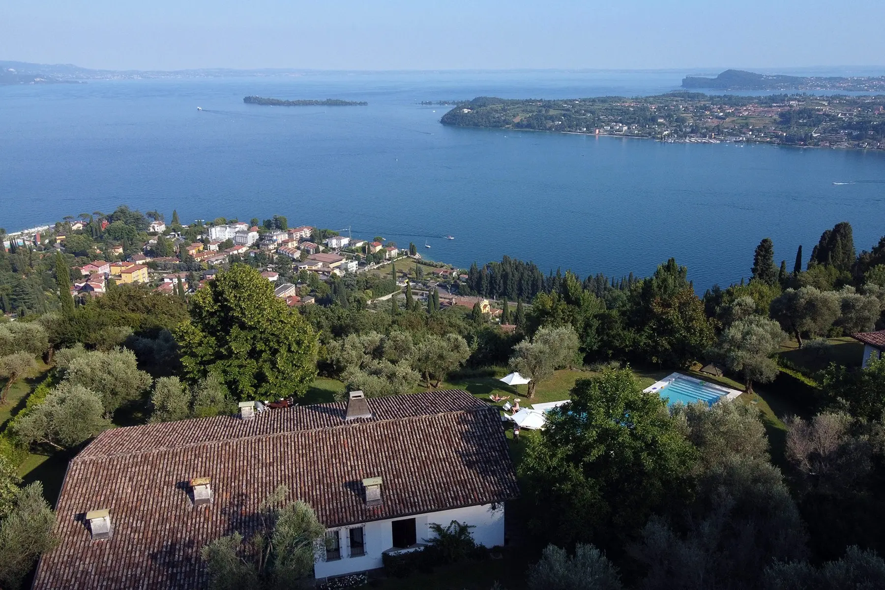 View over Salò and the lake from the garden